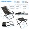 Costway Patio Folding Rattan Sling Lounge Chair Ottoman Rocking Footrests Armrest